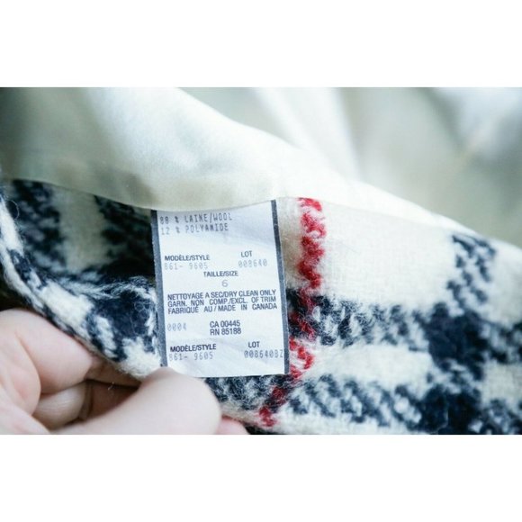 Vintage Louben Cream Black Plaid Lightweight Classic 2 Button bBlazer Coat SZ 6 - Picture 10 of 10